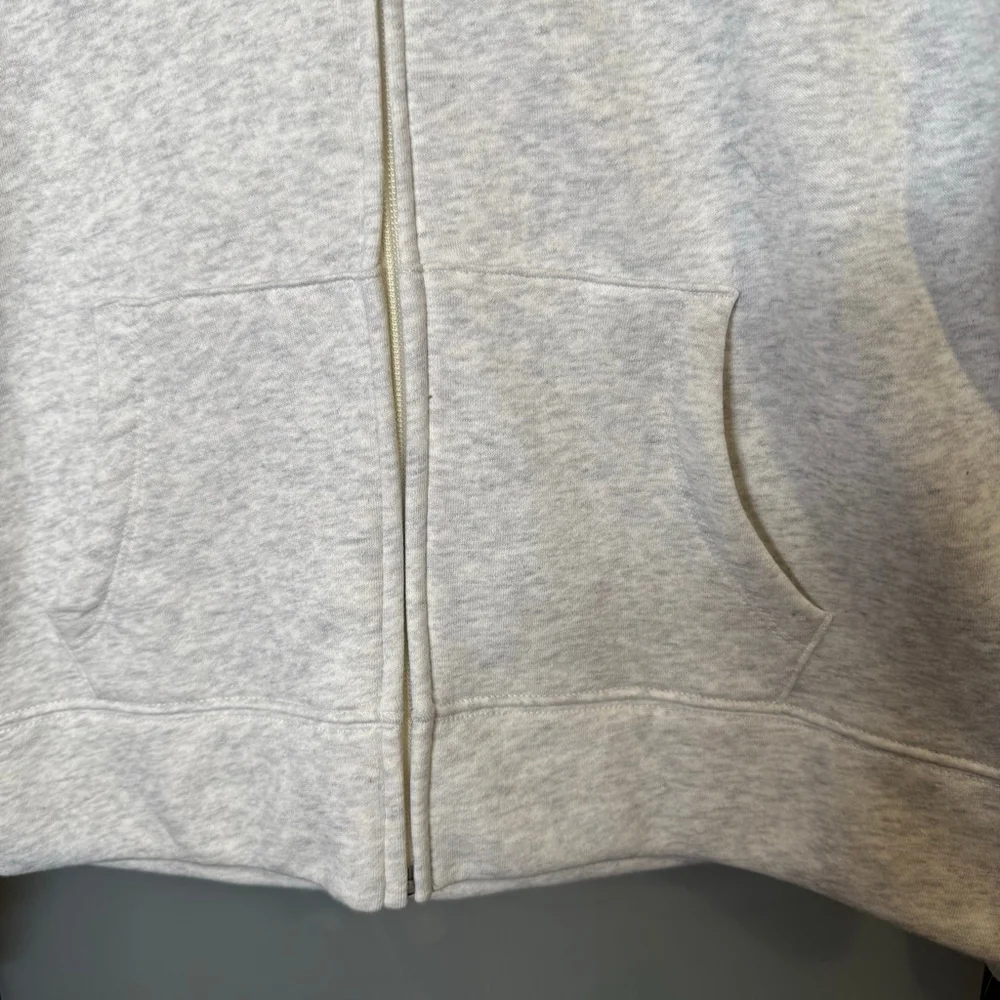 Old Navy Girls Hoodie XL 14–16 Heather Gray Pink Logo Full Zip NWT